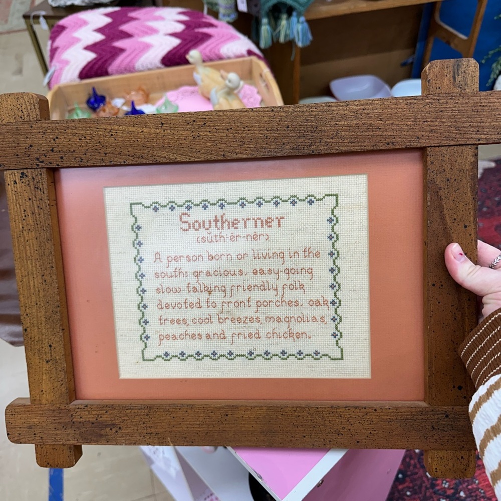 Rustic Brown Wooden Framed Southerner Cross-Stitch